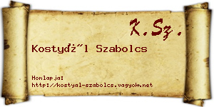 Kostyál Szabolcs névjegykártya